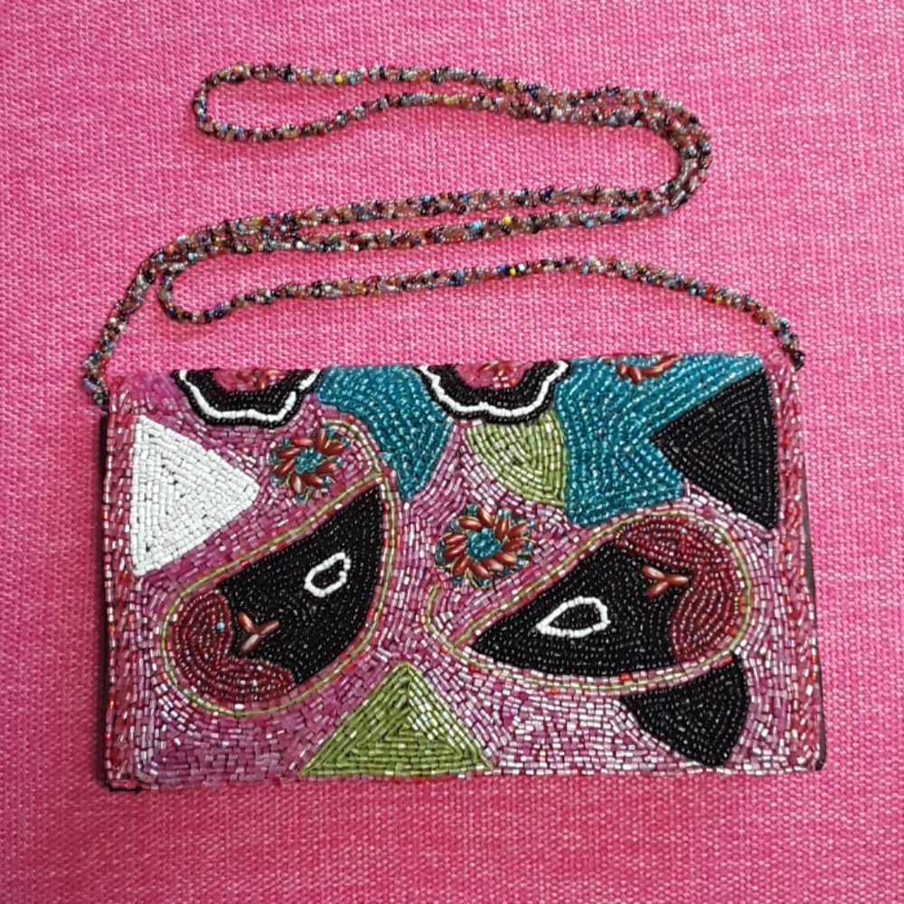 Vintage Art Deco 1920's Beaded Shoulder Bag Purse